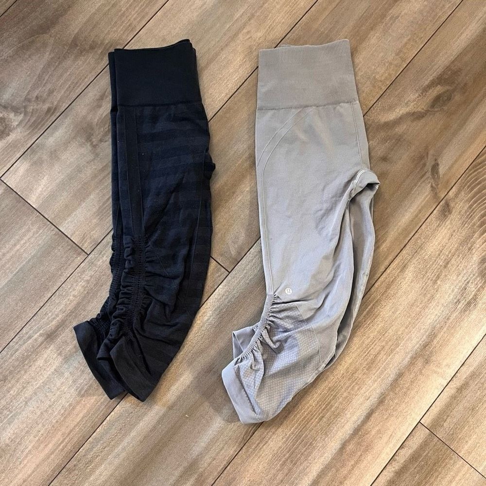 Lululemon Ebb to Street Tight Ruched Crop Leggings Lot of 2 Women 2 Bin P-8